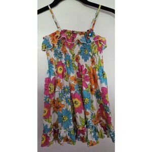 CLAIRE’S ROSE Floral Print Smocked Sundress Girls Size 4